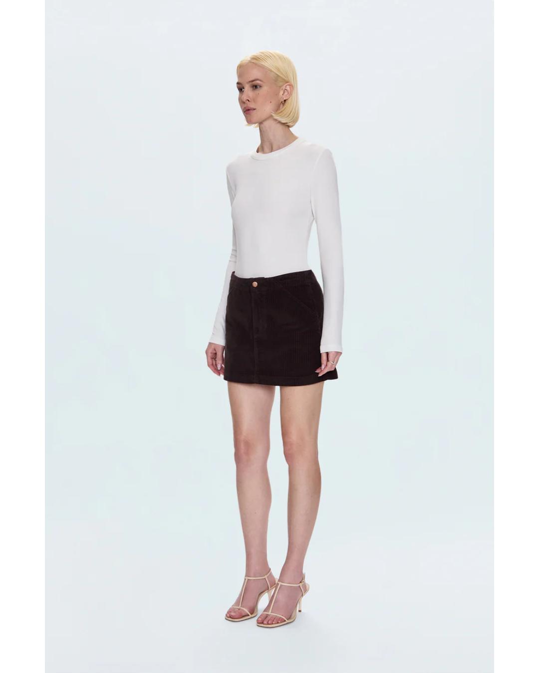 mini skirt in brown corduroy