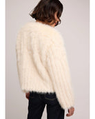 faux fur jacket in beige