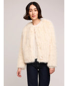 faux fur jacket in beige