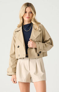 Cropped Trench Coat | Beige