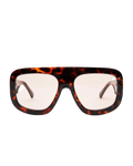 oversized aviator sunglasses with tortoise frame and pink lenses 