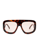 oversized aviator sunglasses with tortoise frame and pink lenses 