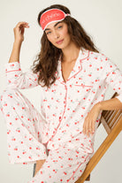 pj set in pink with cherries all over