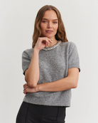 Velvet Layton Alpaca Embellished Sweater in Grey