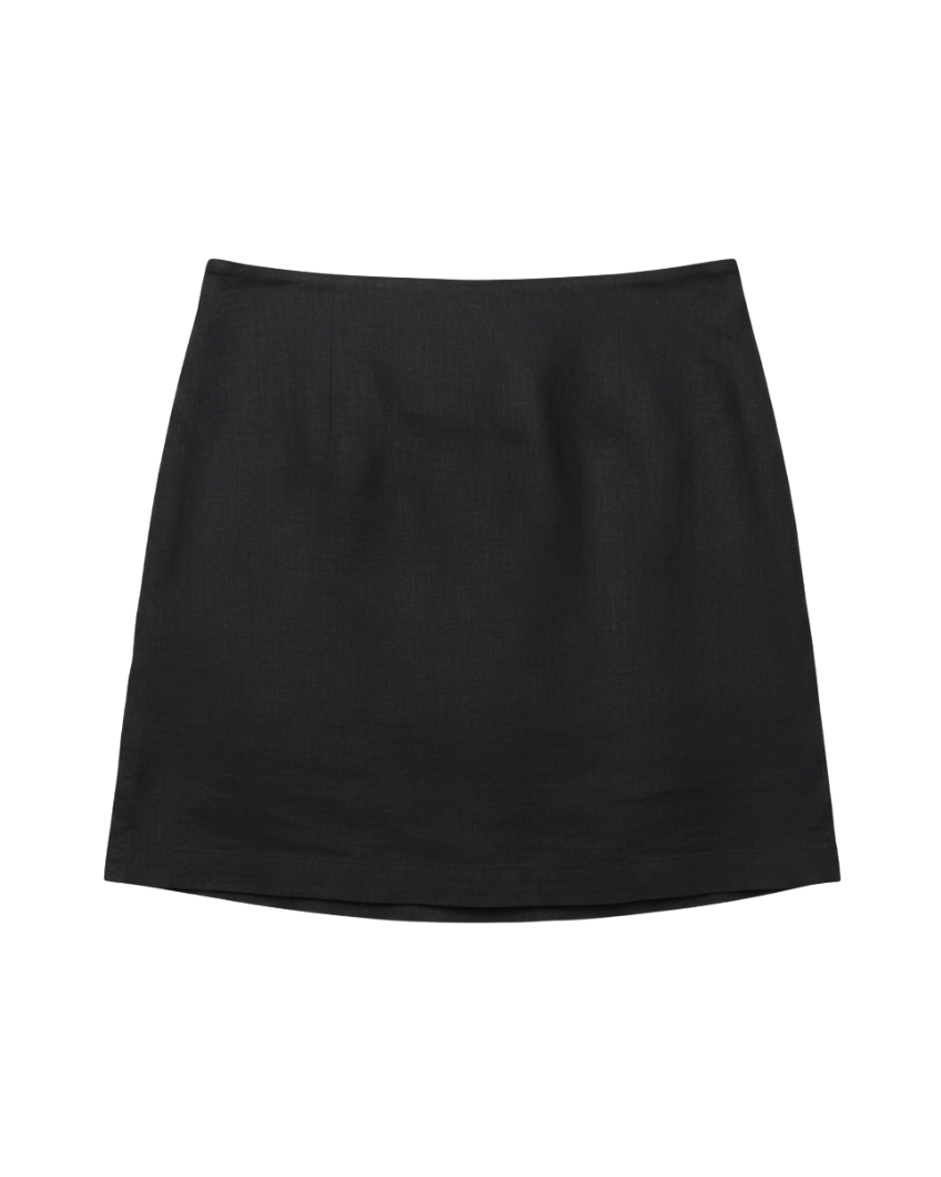 black mini skirt