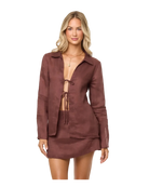 mini skort in brown 