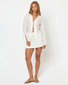white mini skirt
