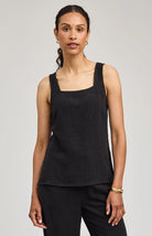 black linen tank