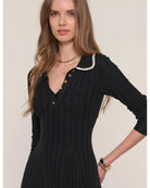 mini sweater dress in black with a collar