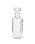 a glass decanter with a glass stopper