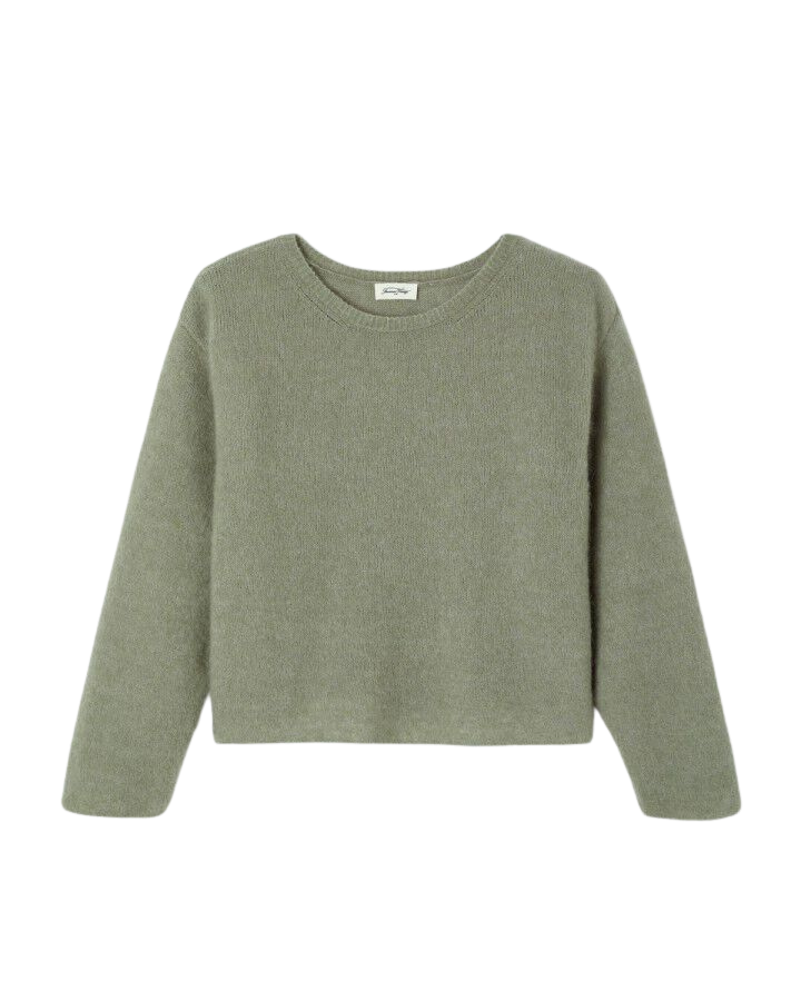 green round neck long sleeve sweater