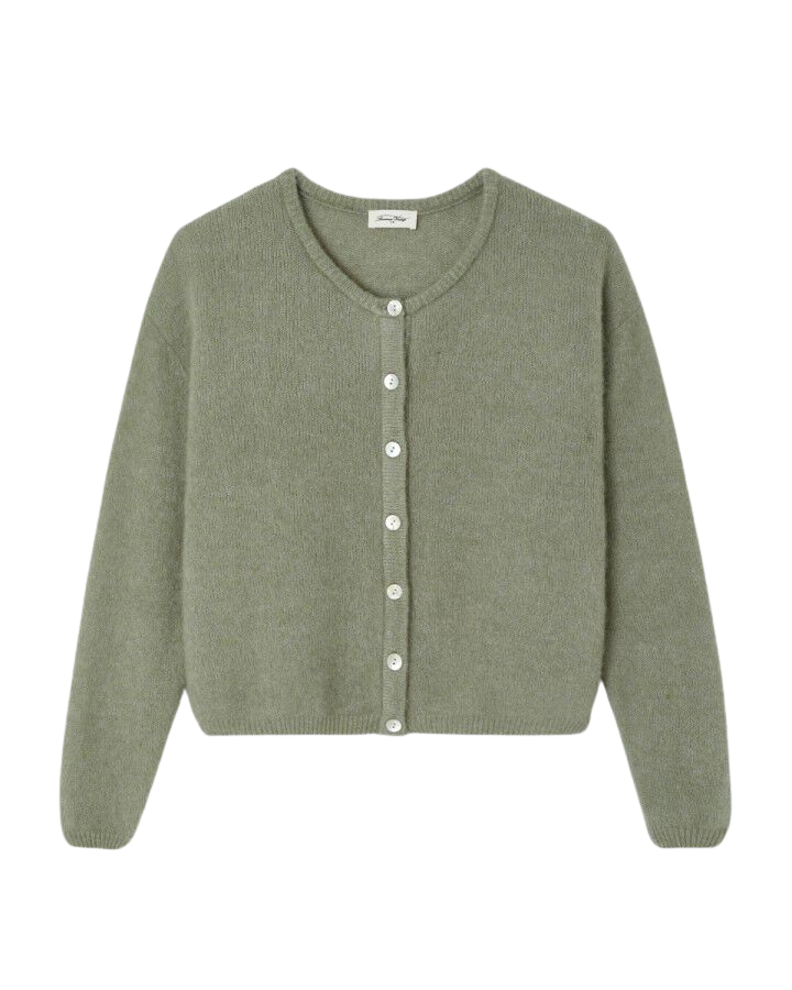 green button cardigan 