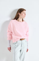 knit sweater in light pink