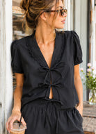 matching short and shirt set in black
