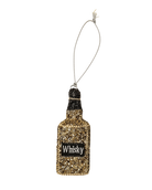 gold beaded whisky bottle ornament