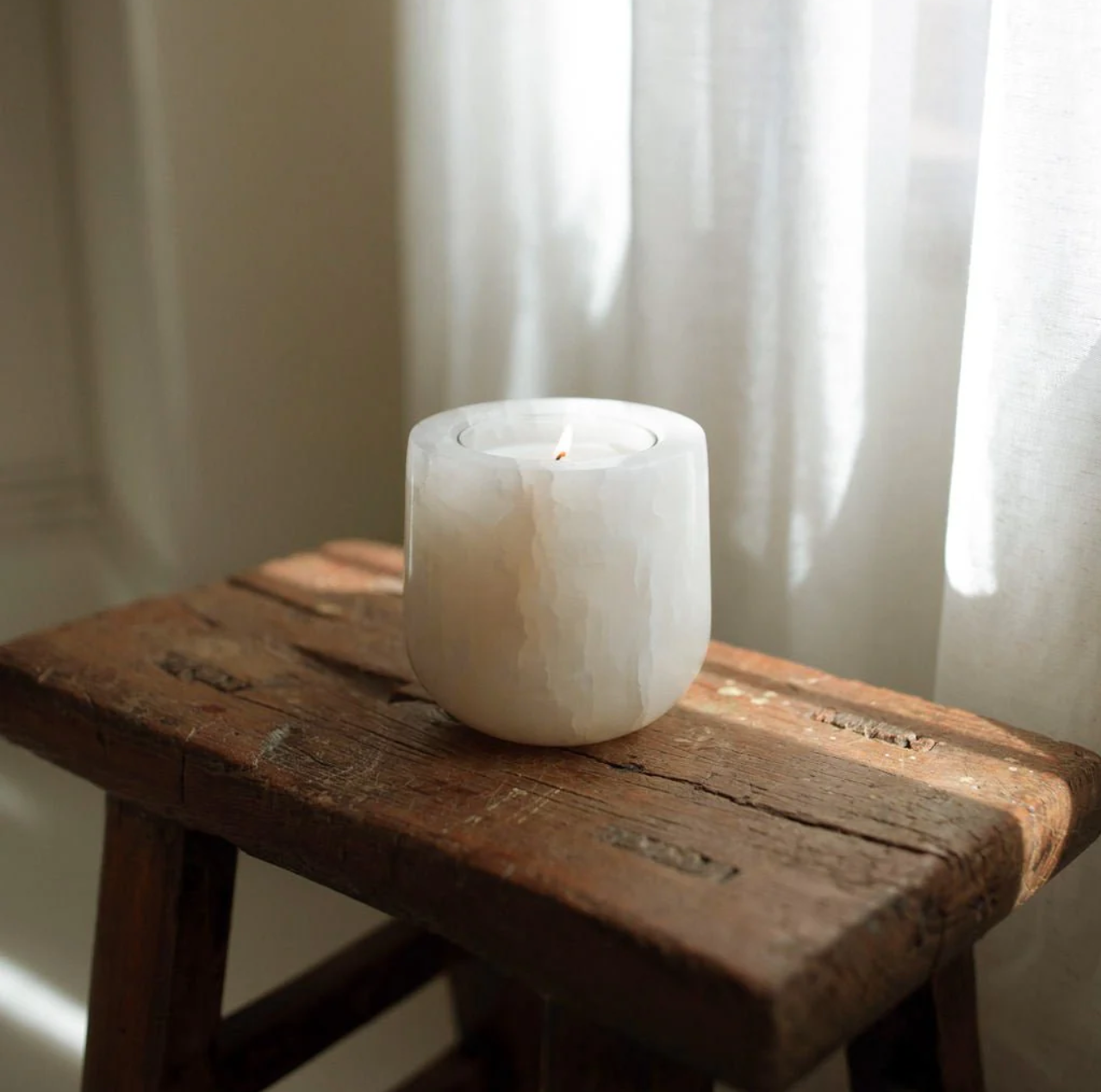 white marble cnadle holder