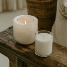white marble candle holder