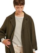 long sleeve sweater with white and green stripes 