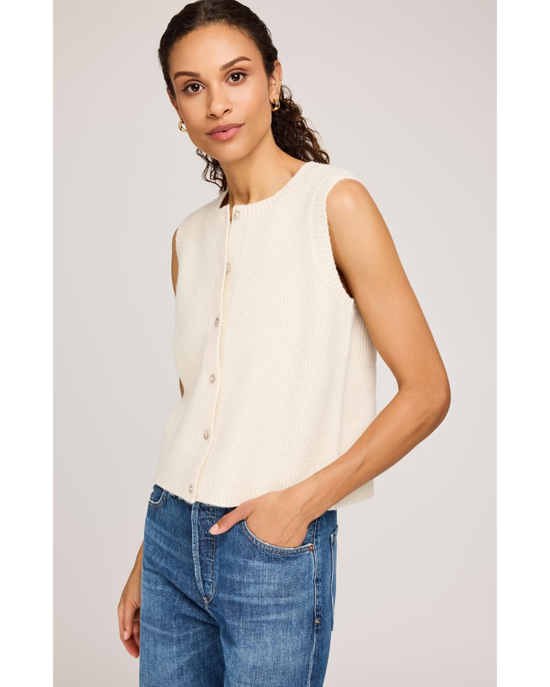 cream knit vest