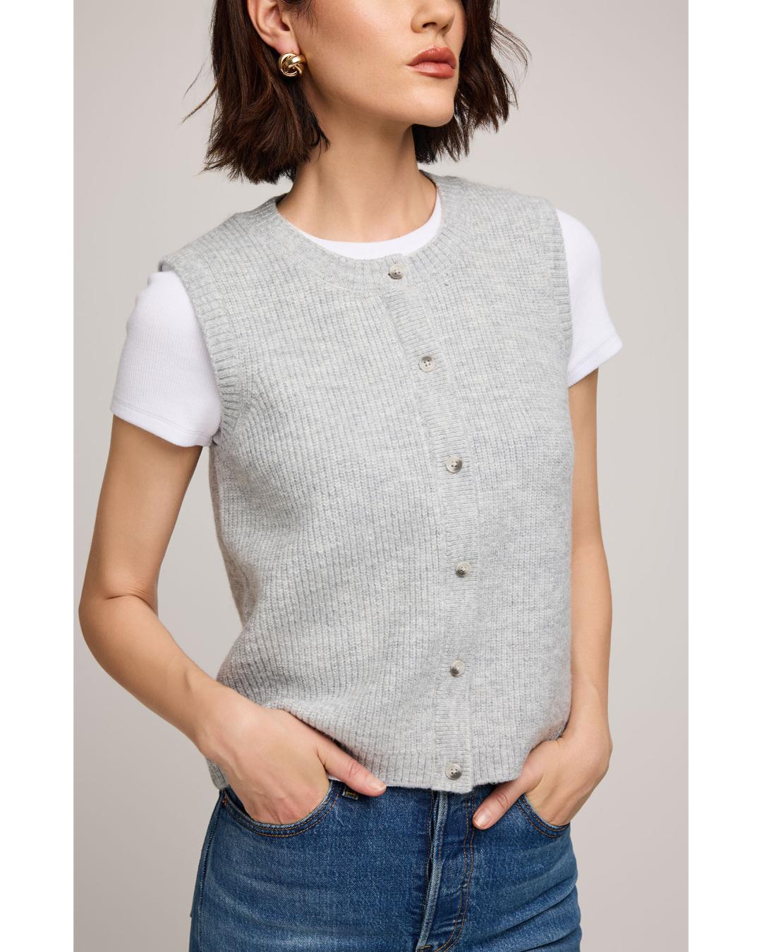 grey knit vest