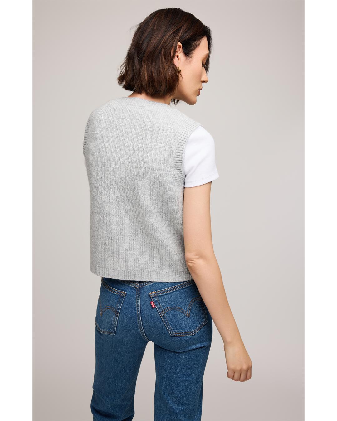 grey knit vest