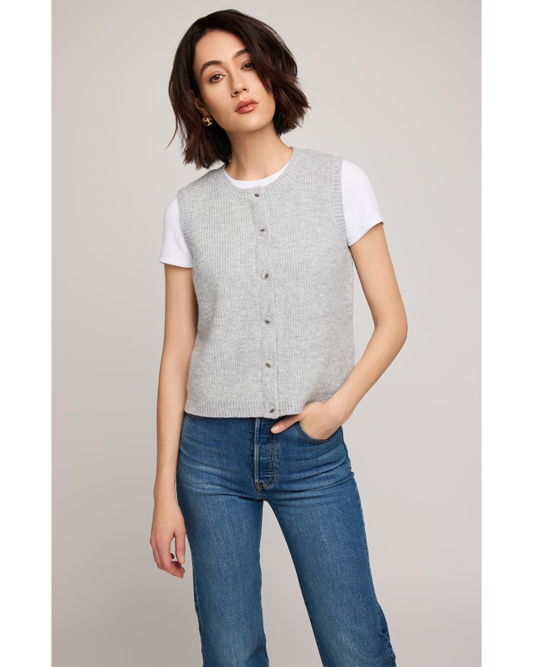 grey knit vest