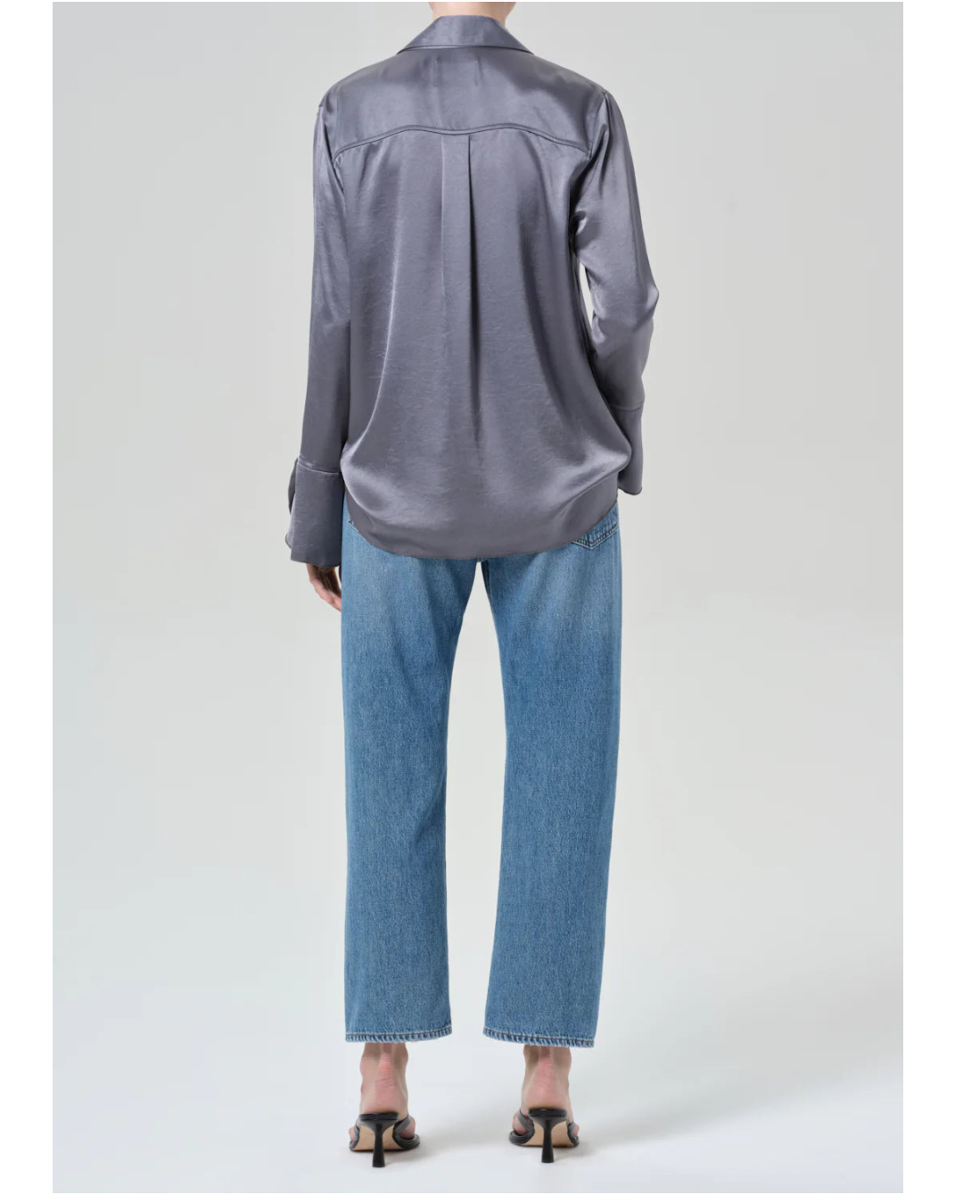 cropped medium wash denim pant