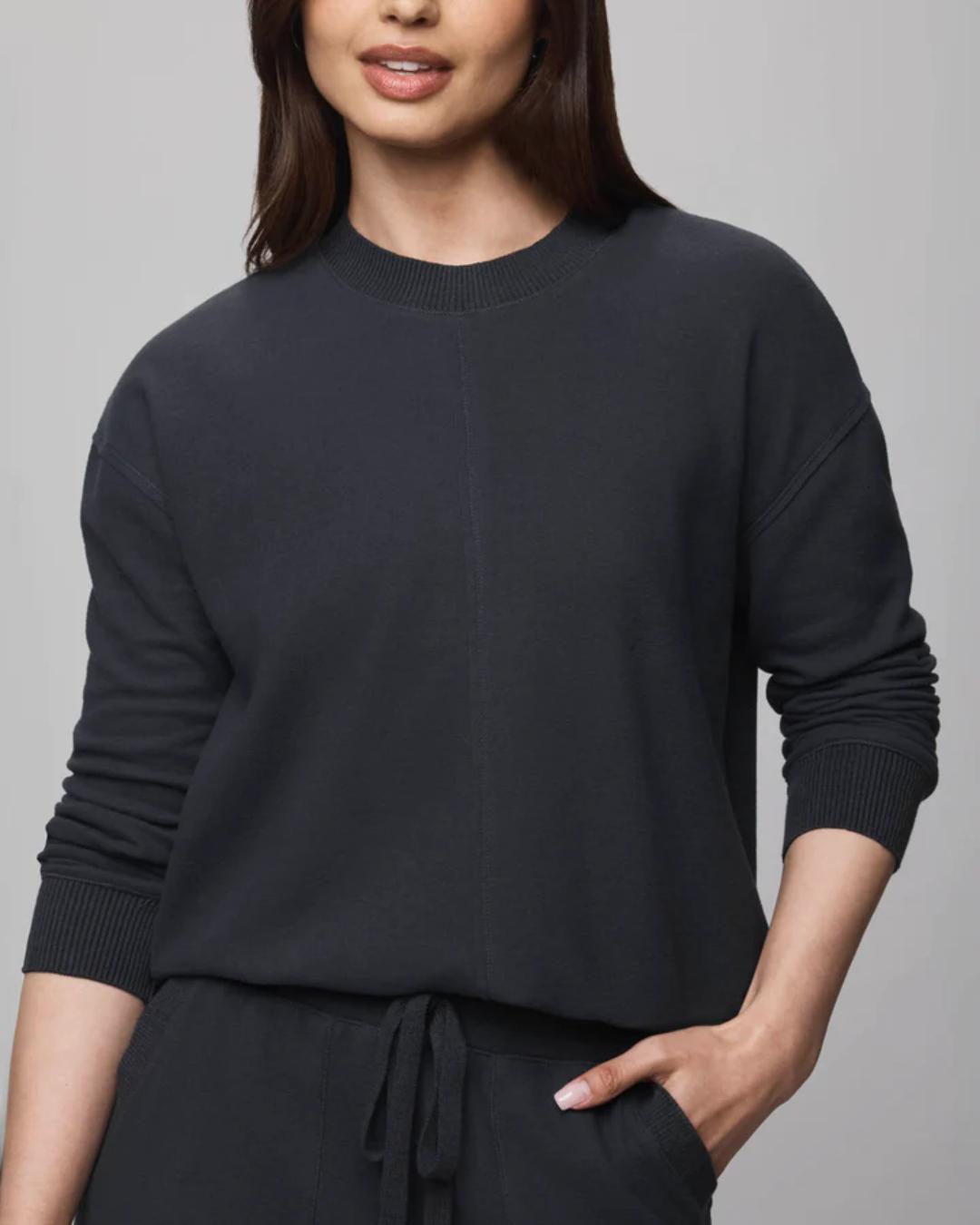 crewneck sweater in dark grey