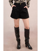 black corduroy shorts