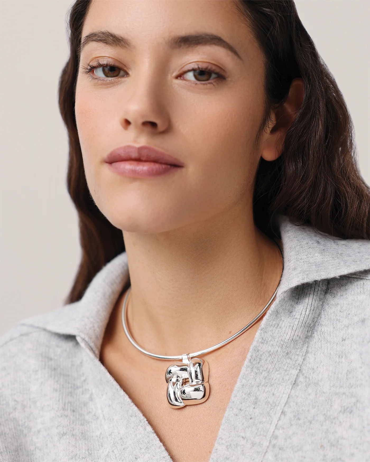 silver woven pendant necklace