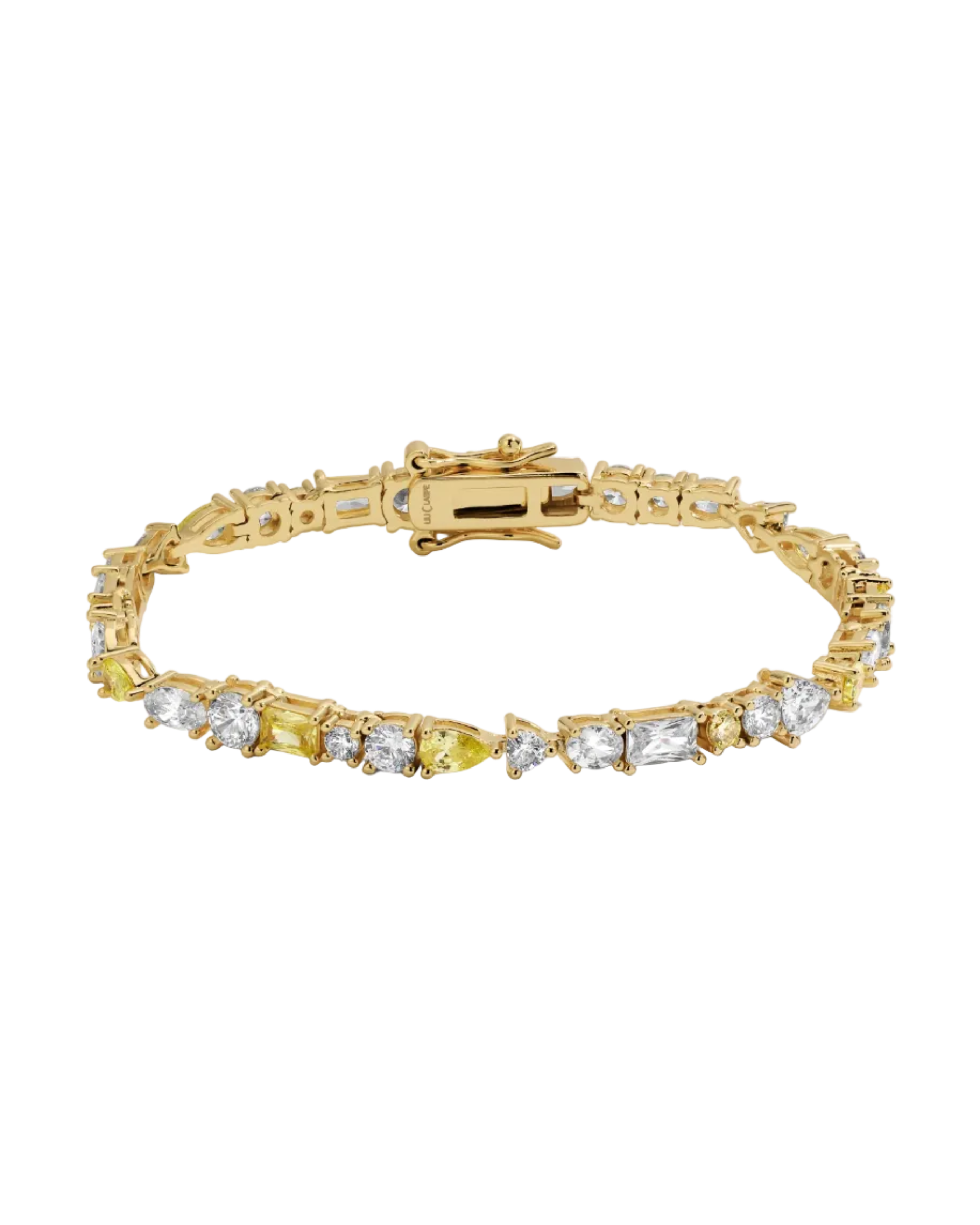 yellow stone and diamond tennis bracelet 
