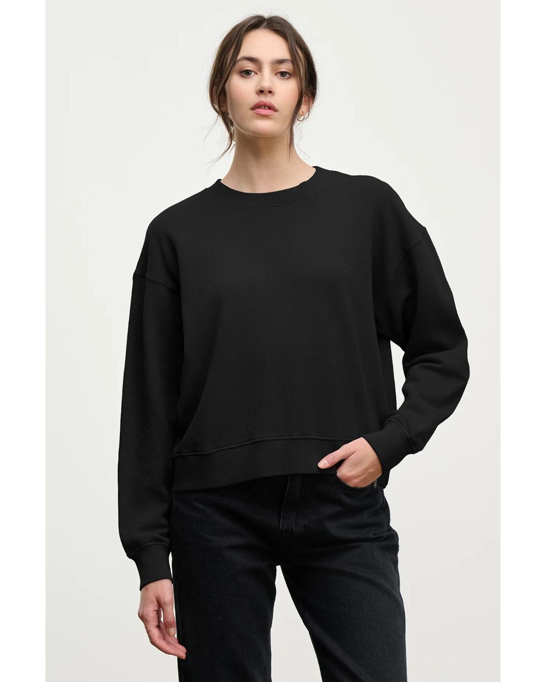 black crewneck sweatshirt