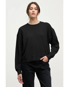 black crewneck sweatshirt