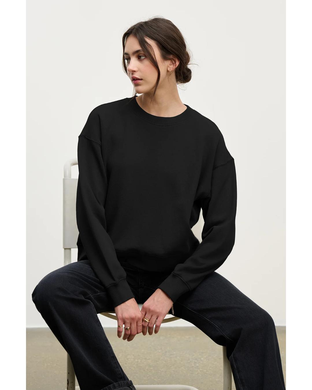 black crewneck sweatshirt