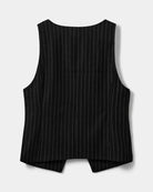 black suiting vest with white stripes