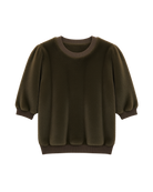 green fuzzy knit sweater