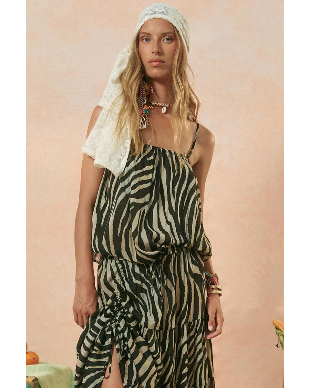 flowy cami in zebra print