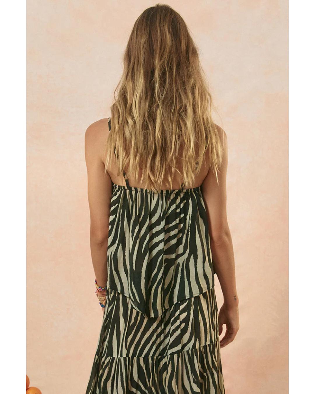 flowy cami in zebra print