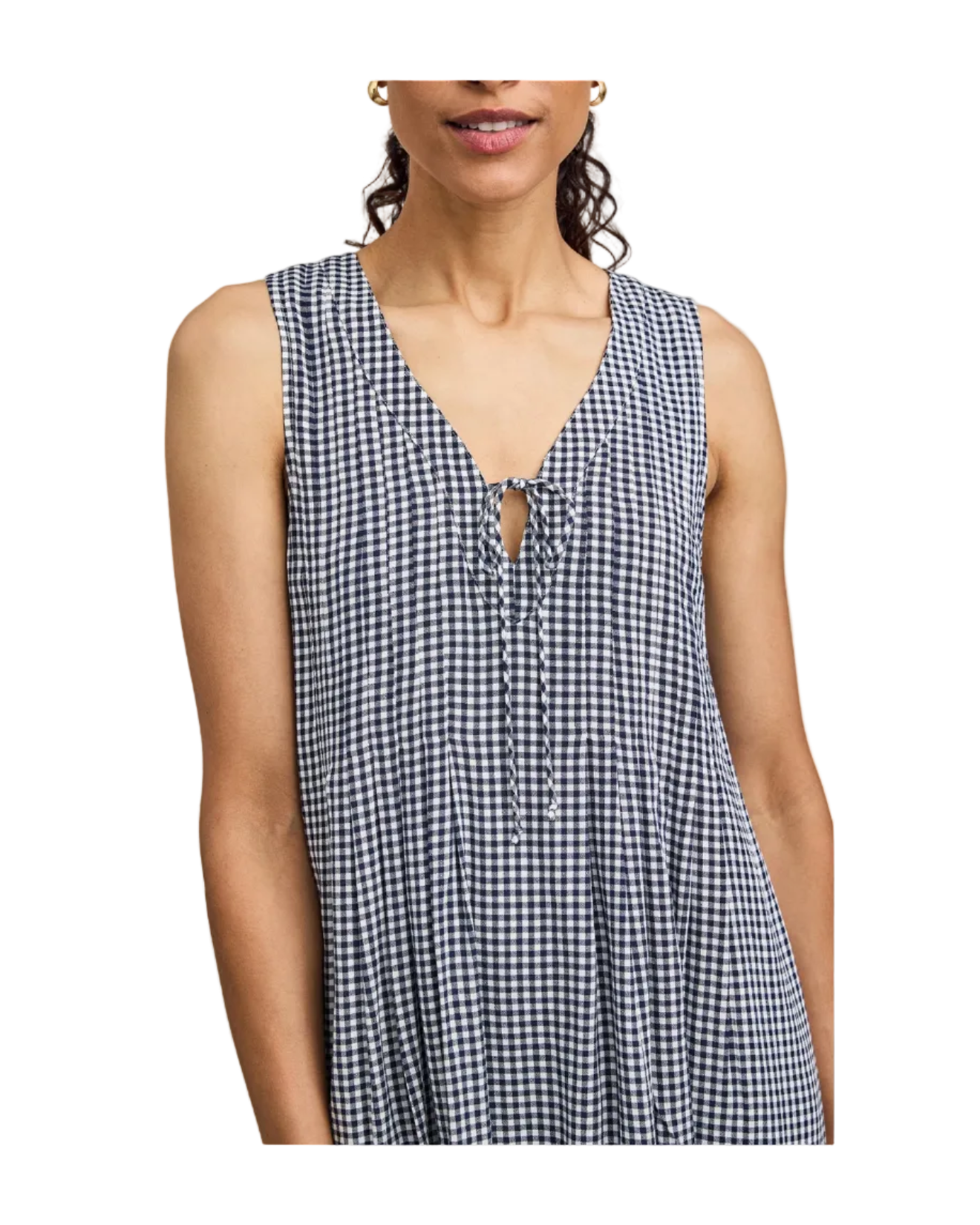 mini dress in navy gingham