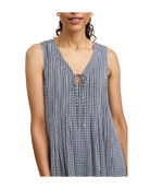 mini dress in navy gingham