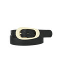 Ceinture Zya dorée | Cuir noir