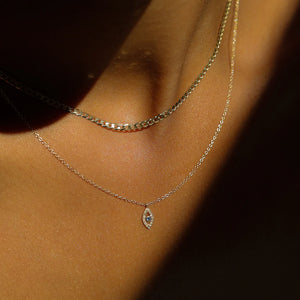 Evil Eye Necklace | 14k Gold, Sapphire & Diamond