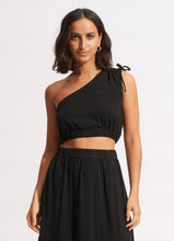 Load image into Gallery viewer, Jersey One Shoulder Crop Top
