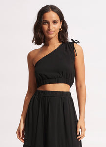 Jersey One Shoulder Crop Top