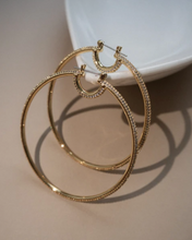 Load image into Gallery viewer, Stardust Pave Hoops
