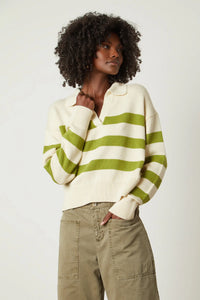 Lucie Stripped Polo Sweater