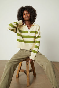 Lucie Stripped Polo Sweater