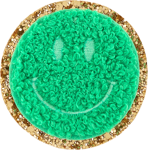 Glitter Varsity Smiley Face Patch